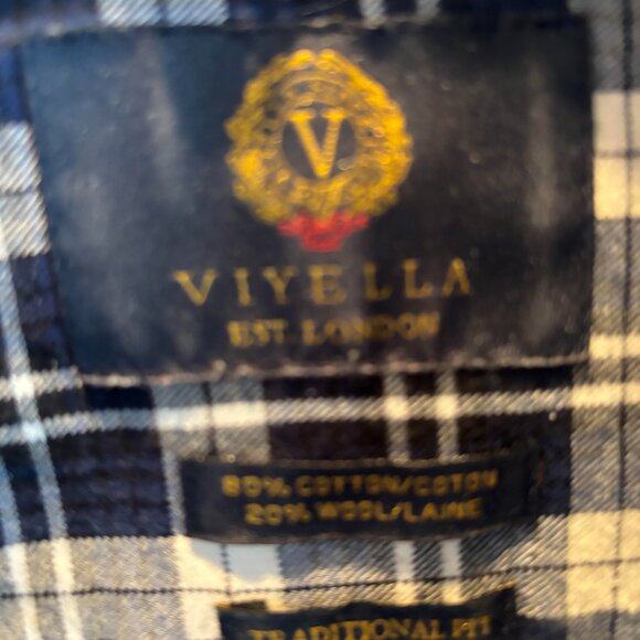 Vivella London  Dark Blue Plaid Button Down Shirt.  M/L. - Picture 2 of 2